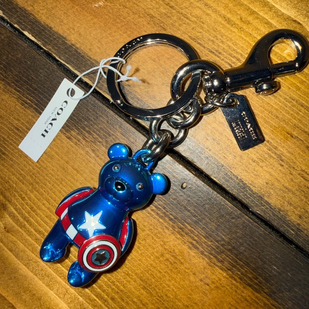 Coach x Marvel Captain America Bear Bag Charm 2755 Rare Discontinued 2020
